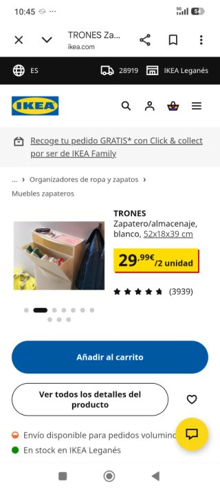 Zapatero Ikea Azul Plástico. Precio por unidad 7€