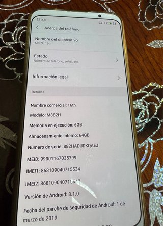 Meizu 16th (M882H) para Piezas o Reparar