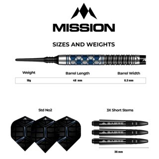 Dardos Mission Hexon 90% Tungsteno 18gr