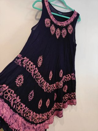 Vestido Boho Morado y Rosa Talla Única