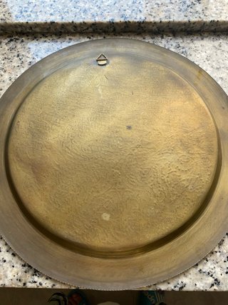 Bandeja Vintage Latón Grabado