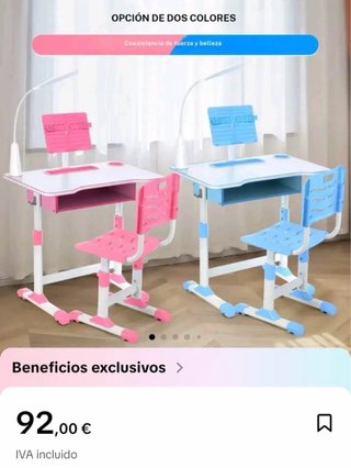 Escritorio infantil con lámpara y soporte tablet