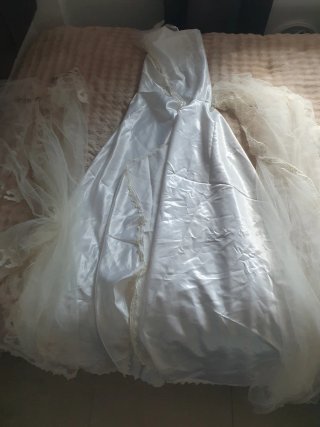 Vestido de Novia Blanco Bordado Pedrería