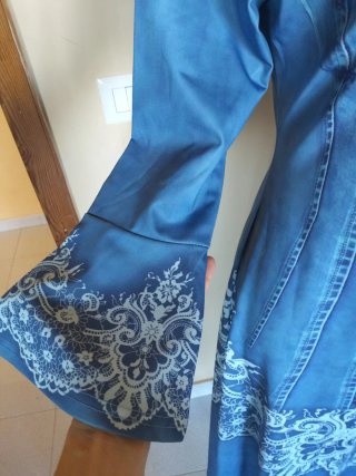 Vestito lungo svasato effetto jeans