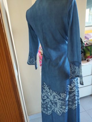 Vestito lungo svasato effetto jeans