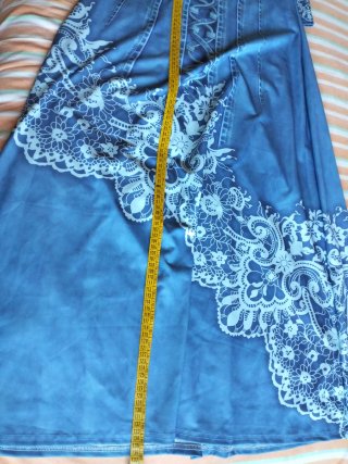 Vestito lungo svasato effetto jeans