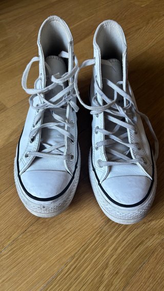 Converse Plataforma piel Blancas Talla 39
