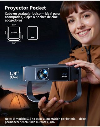 Proyector 4K HDR con rotación 330°