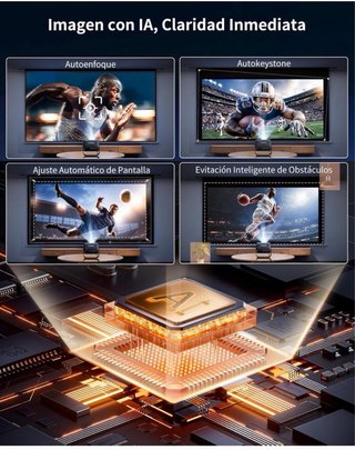Proyector 4K HDR con rotación 330°