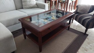 Mesa de centro madera y cristal