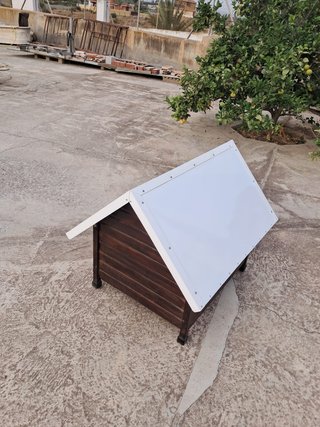 Caseta para perro/gato marrón y blanco