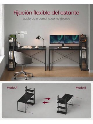 Mesa escritorio con estante