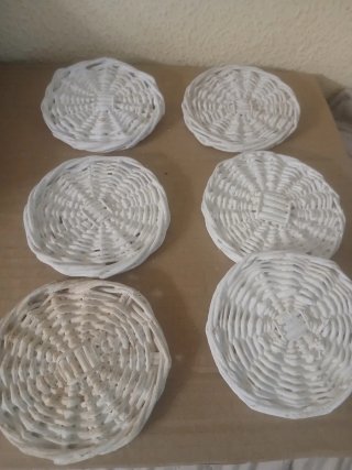 Conjunto posavasos de mimbre