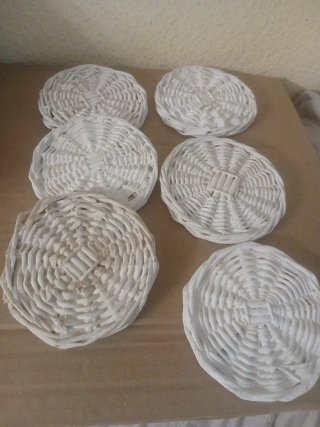 Conjunto posavasos de mimbre