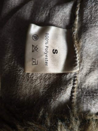 Chaqueta Piel Sintética Corta Marrón Negra