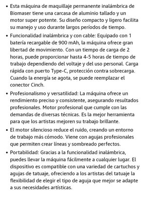 Biomaser P90 PRO Máquina de maquillaje semiperm...