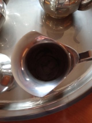 Servizio caffè in metallo argentato