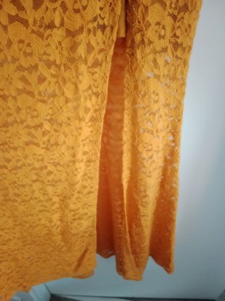 Vestido de fiesta naranja largo