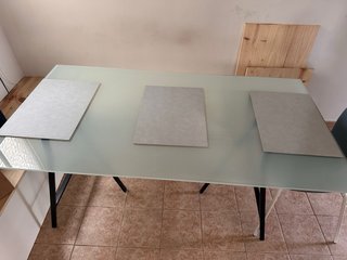 Mesa de cristal Ikea Gris/Azul
