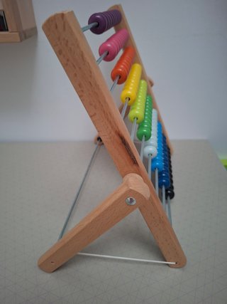 Ábaco de madera multicolor