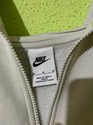 Chaqueta Hoodie Nike Blanca M Logo Azul Oficial