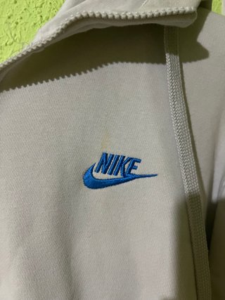 Chaqueta Hoodie Nike Blanca M Logo Azul Oficial