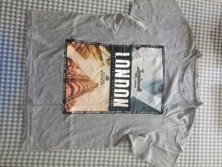 Camiseta Gris Bandera USA Talla M