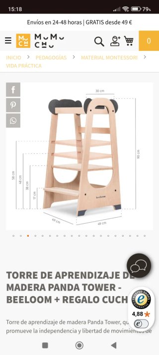Torre de aprendizaje evolutiva madera Panda Tower