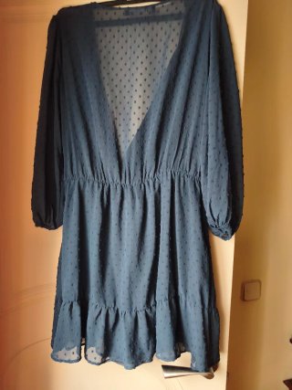 Vestido Zara gasa azul