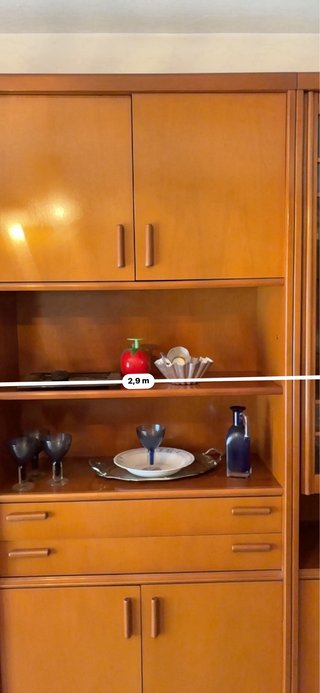 Mueble comedor madera y cristal