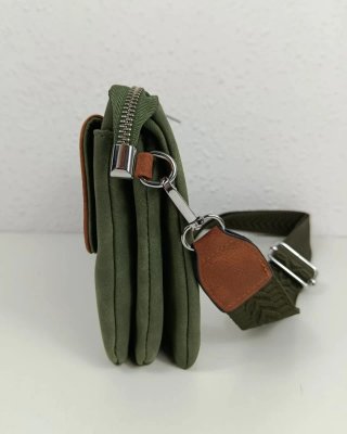 Bandolera Multibolsillo Verde Oliva y Marrón