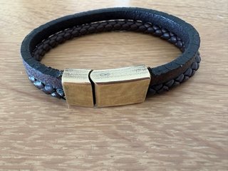 Pulsera de cuero trenzado para hombre