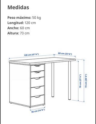Escritorio IKEA LAGKAPTEN/ALEX + Silla FLINTAN