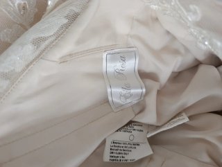 Vestido de Novia Beige y Blanco