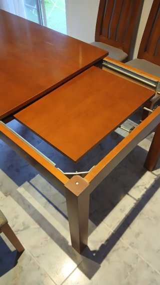 Comedor completo madera y cristal