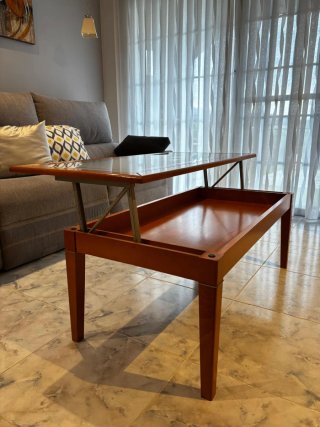 Comedor completo madera y cristal