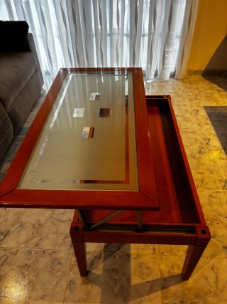 Comedor completo madera y cristal