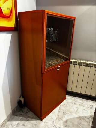 Comedor completo madera y cristal