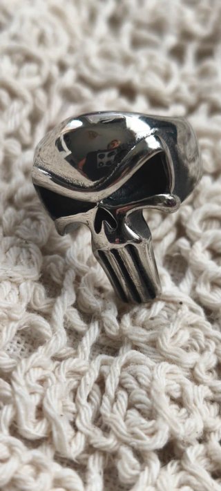 Anillo Calavera Punisher Plata Talla 13