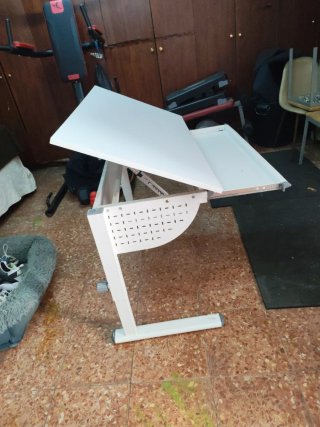 Escritorio metal blanco tablero inclinable