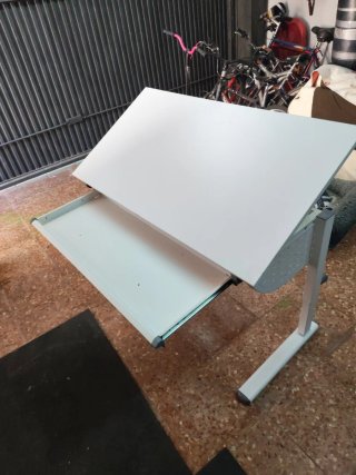 Escritorio metal blanco tablero inclinable