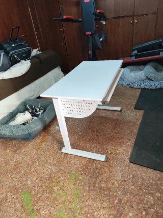 Escritorio metal blanco tablero inclinable