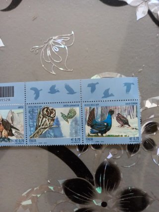 Striscia francobolli Uccelli delle Alpi