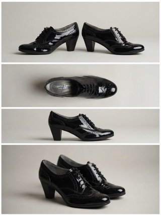 Zapatos Oxford Tacon T40 Marrón y Negro