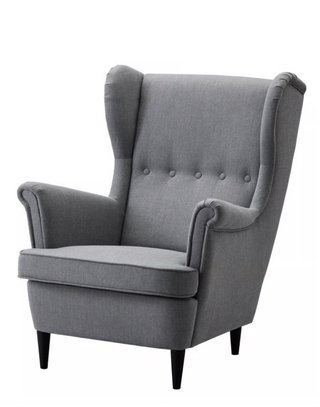 Sillón individual gris tela