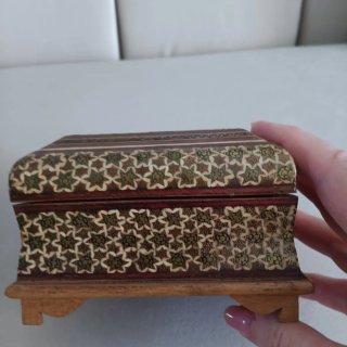 Portagioie Iran legno intarsiato dipinto