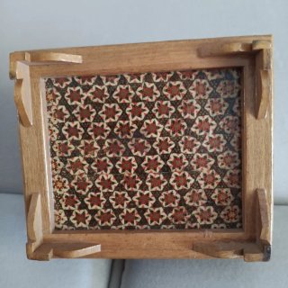 Portagioie Iran legno intarsiato dipinto