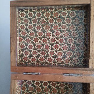 Portagioie Iran legno intarsiato dipinto
