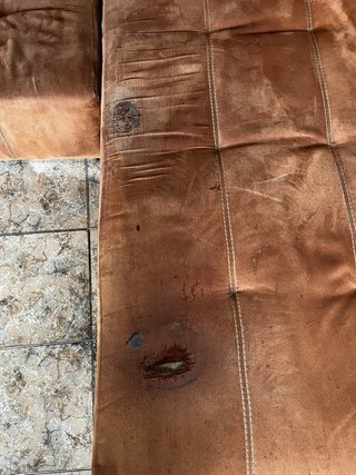 Negociable Sofá chaise longue marrón tela