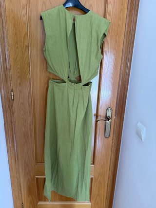 Vestido Zara Cut Out Verde Talla S